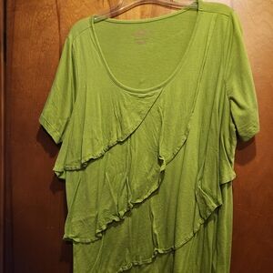 Woman Within Green Layered Blouse